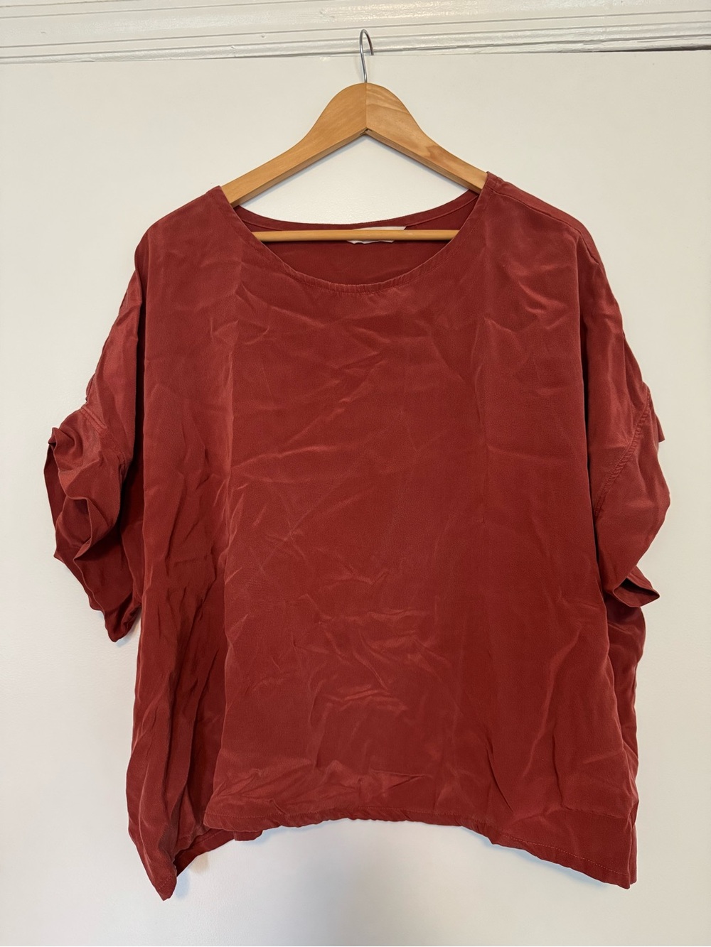 Elizabeth Suzann Washable Silk Top - Rust - Plus size